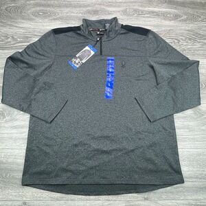 Spyder Shirt Mens Large Charcoal Heather 1/4 Zip Performance Stretch Active